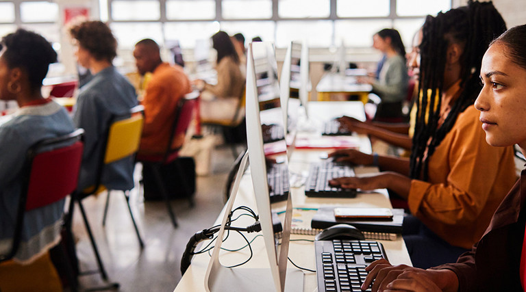Students in computer lab