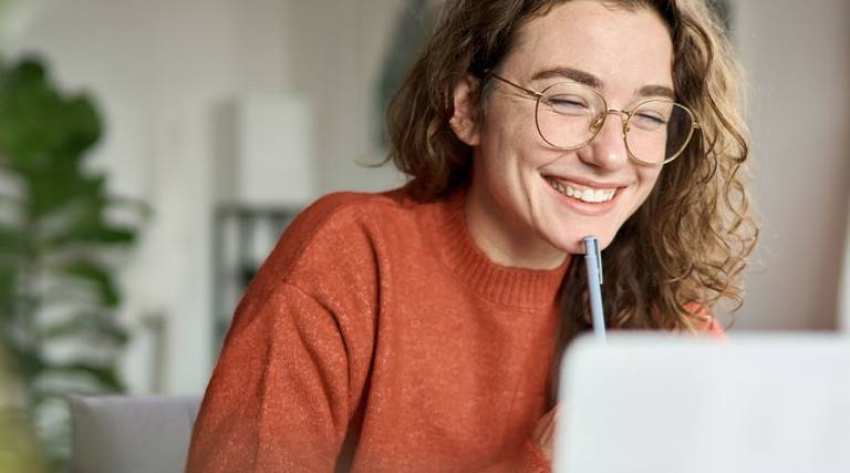 Student studying remotely