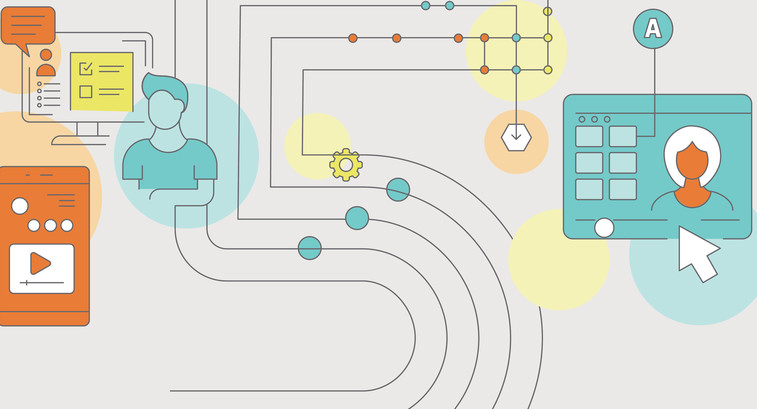 Illustrated number five as a circuit 